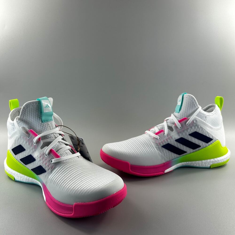 Adidas Crazyflight Mid Women Size 8 White Pink Volleyball Shoes HP3337 NEW - Picture 3 of 6